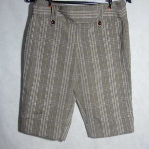 Tracy Evans Plaid Gray Bermuda Short Size 3
